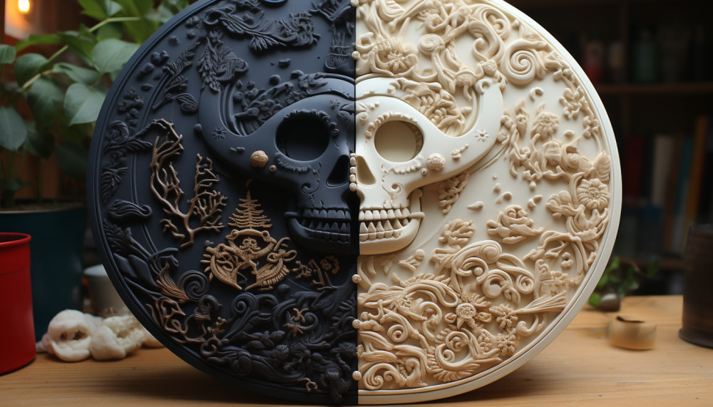 Choisir le tableau de déco tête de mort Yin Yang